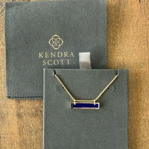 NEW AUTHENTIC Kendra Scott Deep Blue and Gold Bar Necklace